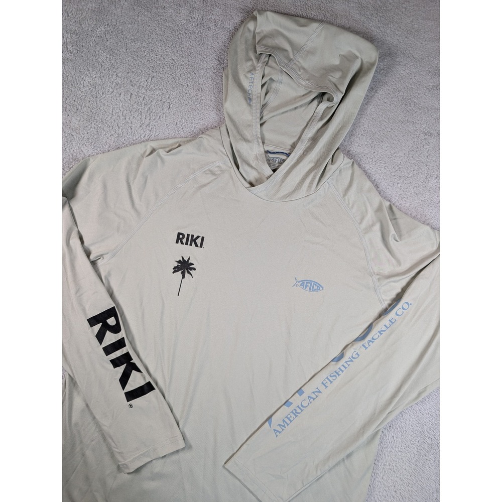 AFTCO Mens RIKI Sun Protection Fishing Hoodie AFTECH Performance Shirt Medium